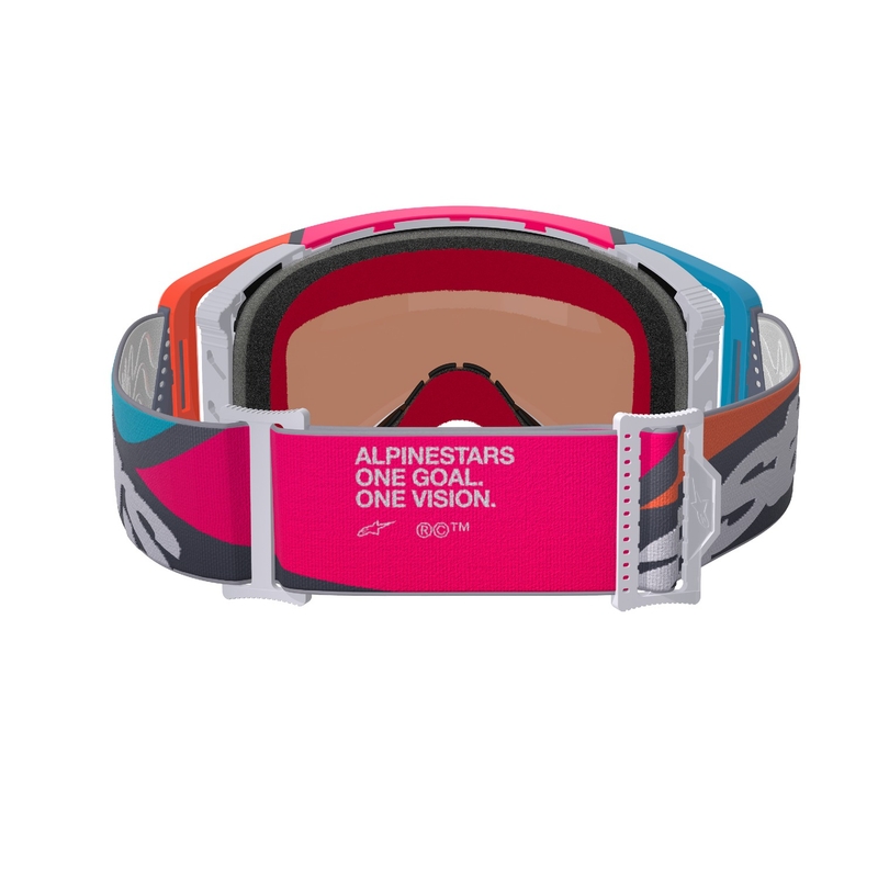 Motocross naočale Alpinestars Supertech Stream sive-višebojne sa zrcalno srebrnom lećom