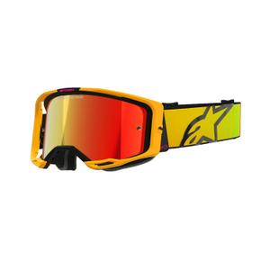 Alpinestars Vision 8 Corp motocross naočale žuto-ružičaste boje sa zrcalnom crvenom lećom