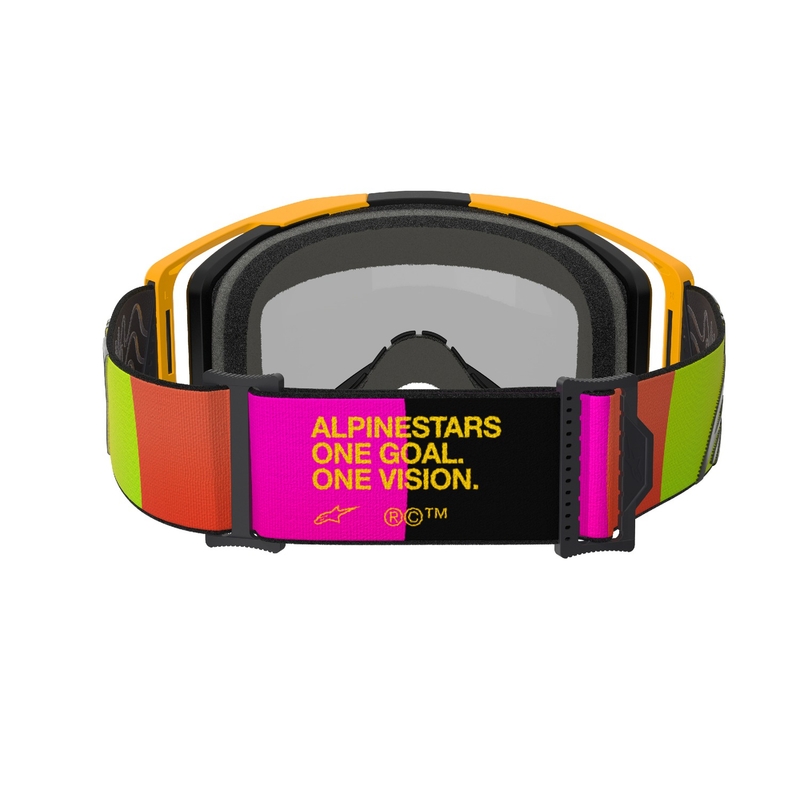 Alpinestars Vision 8 Corp motocross naočale žuto-ružičaste boje sa zrcalnom crvenom lećom