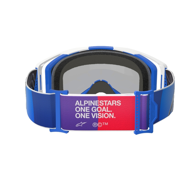 Alpinestars Vision 8 Corp naočale za motocross plavo-bijele s zrcalnom plavom lećom