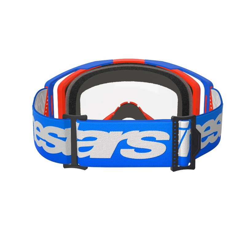 Motocross naočale Alpinestars Vision 8 Wordmark plavo-narančaste s prozirnim staklima rasprodaja