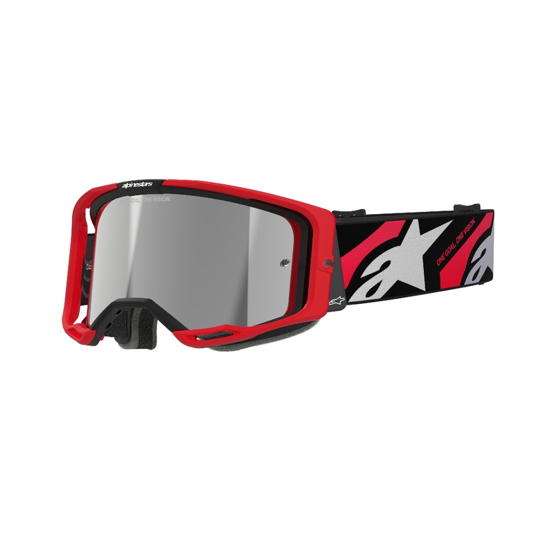 Alpinestars Vision 8 Luar crveno-crne motocross naočale sa zrcalnom srebrnom lećom