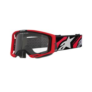 Motocross naočale Alpinestars Vision 8 Luar crveno-crne s prozirnim staklima