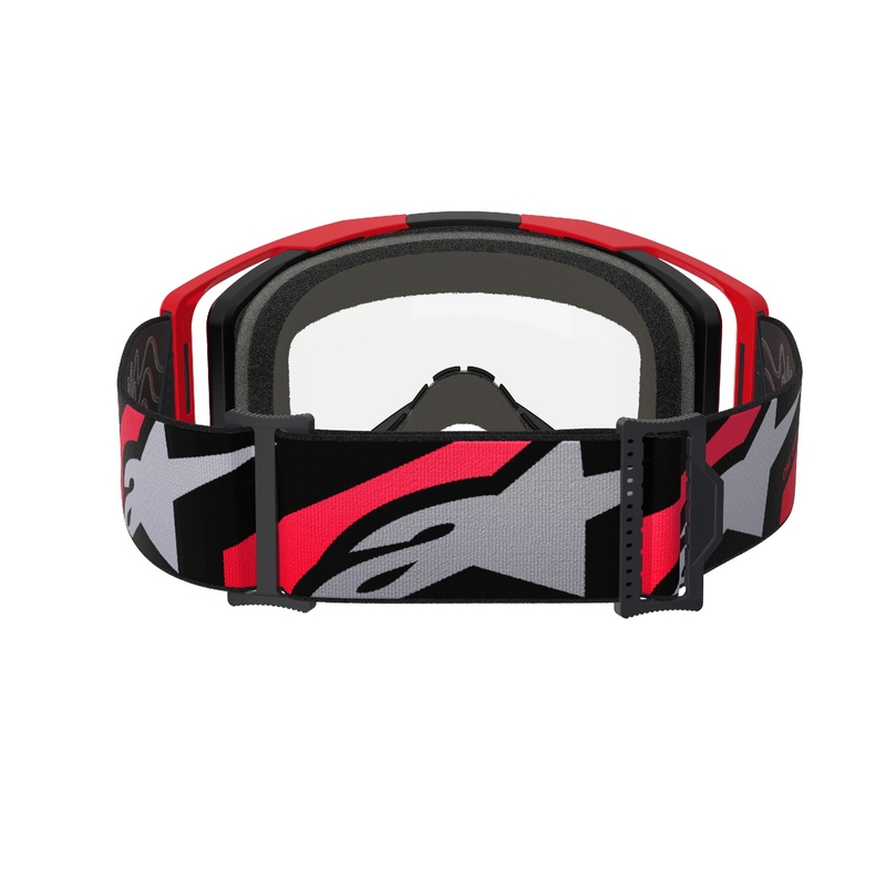 Motocross naočale Alpinestars Vision 8 Luar crveno-crne s prozirnim staklima