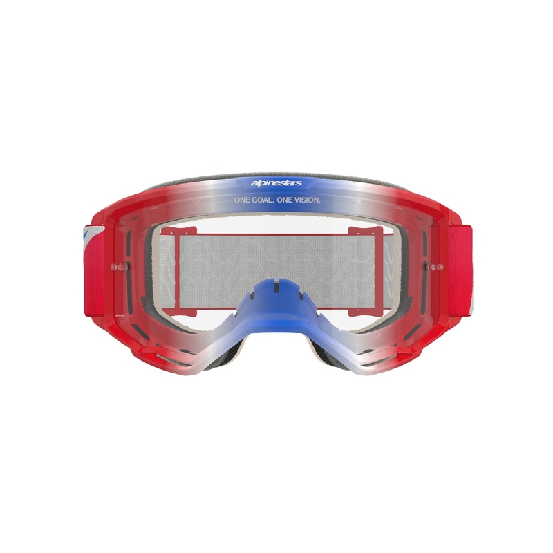 Alpinestars Vision 5 Corp motocross naočale crveno-bijelo-plave s prozirnim staklima