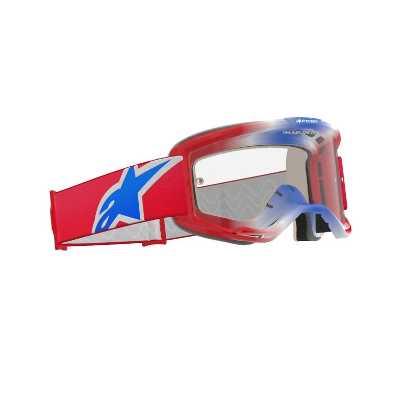 Alpinestars Vision 5 Corp motocross naočale crveno-bijelo-plave s prozirnim staklima