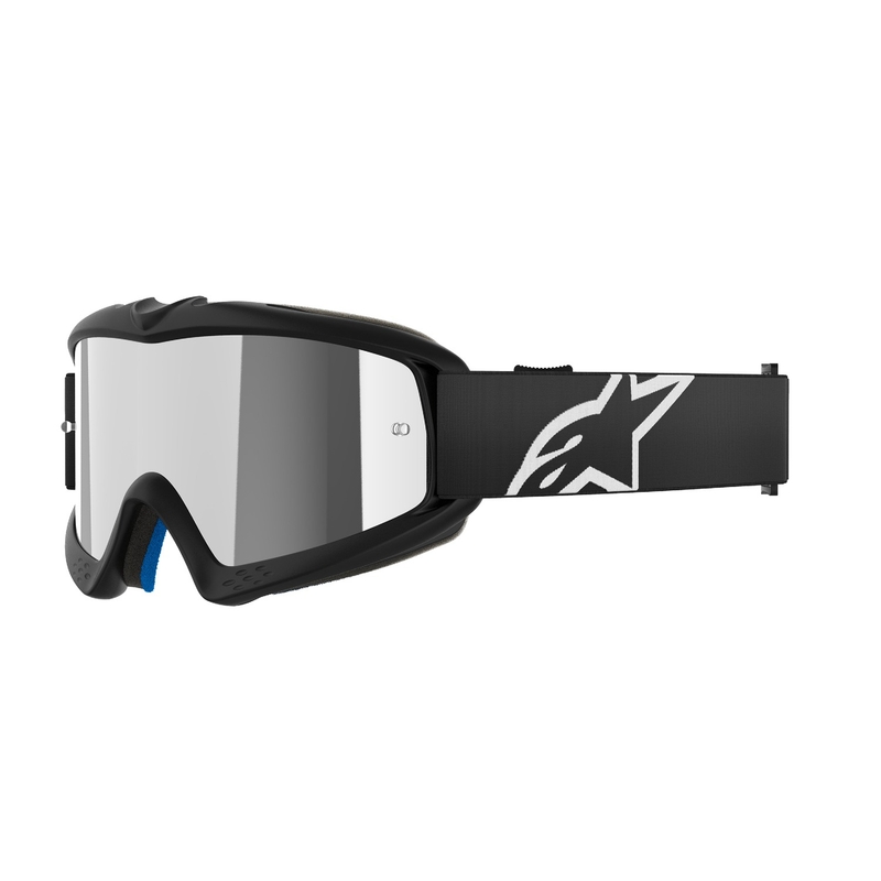 Dječje naočale za motocros Alpinestars Vision Youth Corp, crne sa zrcalnom srebrnom lećom