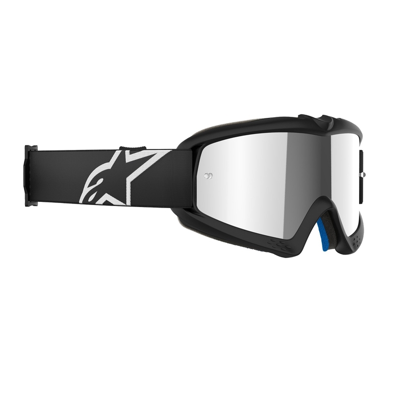 Dječje naočale za motocros Alpinestars Vision Youth Corp, crne sa zrcalnom srebrnom lećom