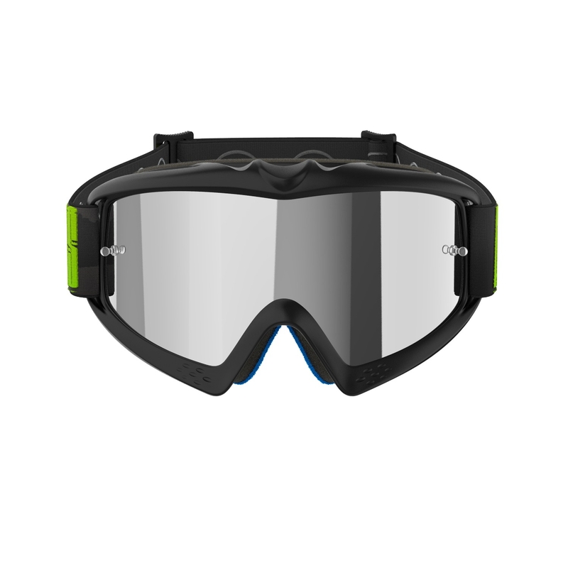 Dječje naočale za motocros Alpinestars Vision Youth Hollow Black-Anthracite-Fluo Yellow sa zrcalno srebrnom lećom