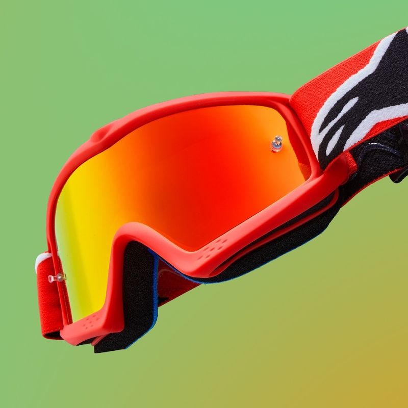 Dječje naočale za motocros Alpinestars Vision Youth Hollow Black-Anthracite-Fluo Yellow sa zrcalno srebrnom lećom
