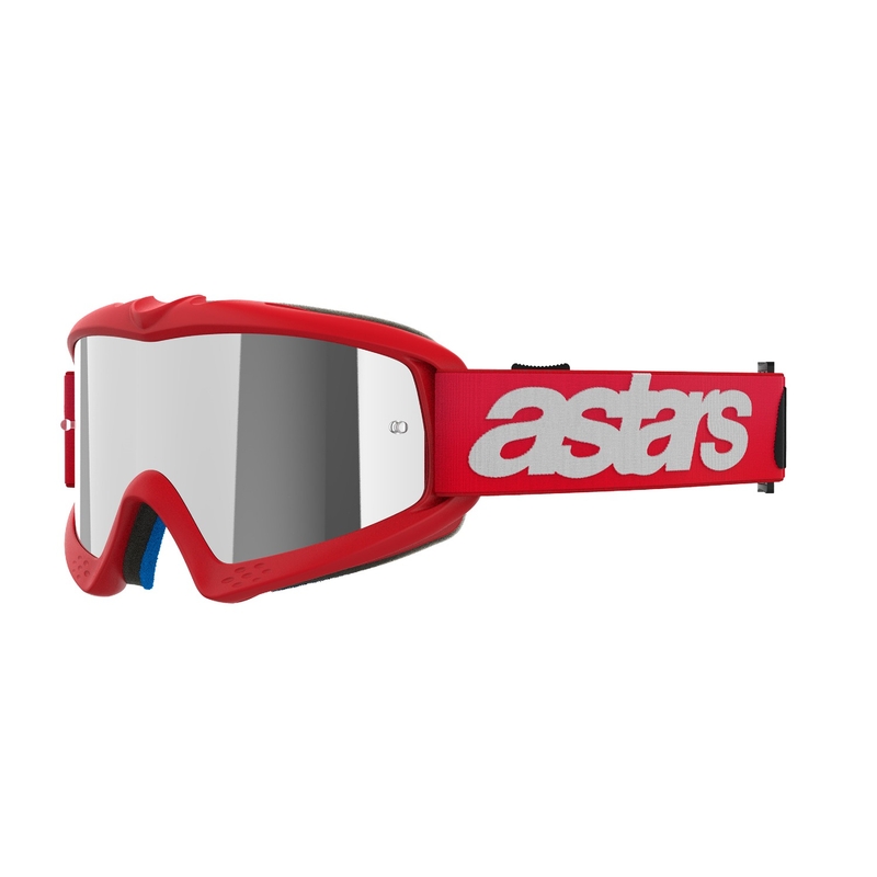 Alpinestars Vision Youth Blaze Red motocross naočale sa srebrnom zrcalnom lećom