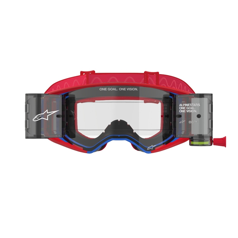 Alpinestars Supertech Corp ROLL-OFF Wide Vision Motocross naočale crveno-plave s prozirnim lećama
