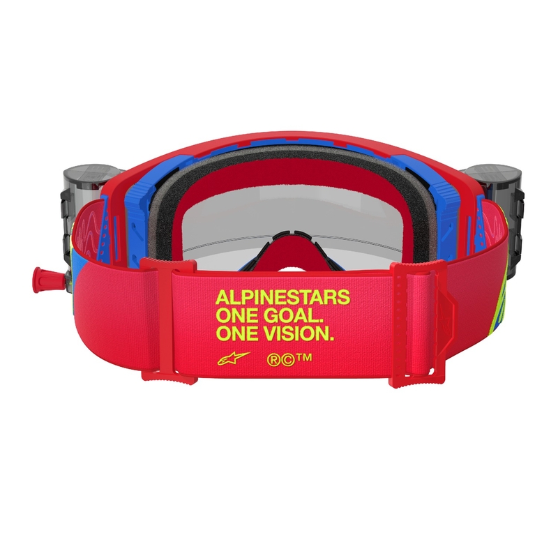Alpinestars Supertech Corp ROLL-OFF Wide Vision Motocross naočale crveno-plave s prozirnim lećama