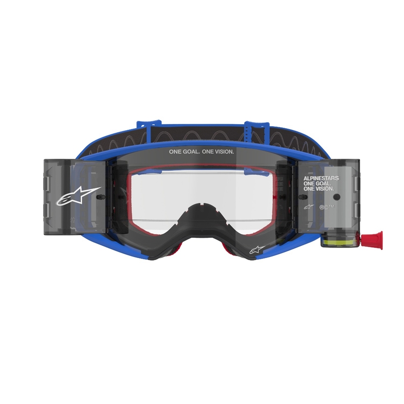 Alpinestars Supertech Stream ROLL-OFF Wide Vision motocross naočale plave s prozirnim staklima
