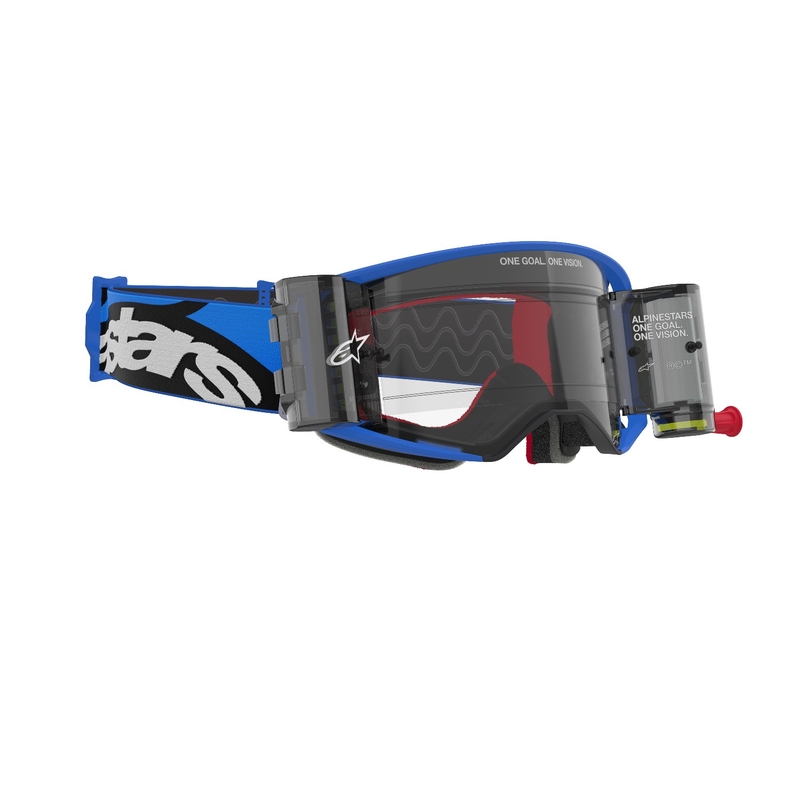Alpinestars Supertech Stream ROLL-OFF Wide Vision motocross naočale plave s prozirnim staklima
