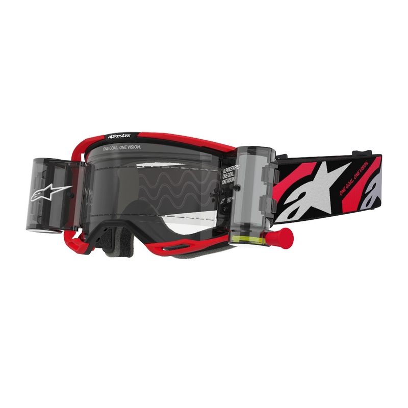 Alpinestars Vision 8 Luar ROLL-OFF Wide Vision Motocross naočale crveno-crne s prozirnim lećama