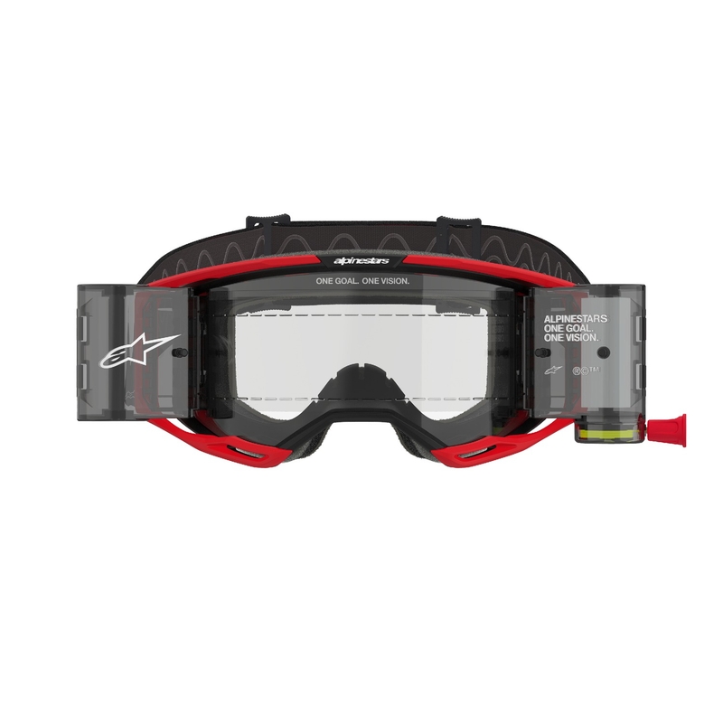Alpinestars Vision 8 Luar ROLL-OFF Wide Vision Motocross naočale crveno-crne s prozirnim lećama