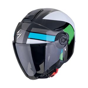 Otvorena motociklistička kaciga Scorpion EXO-CITY II BLUR crno-bijelo-zelena