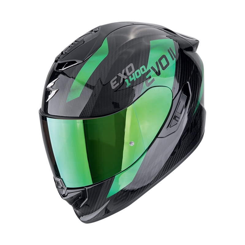 Integralna motociklistička kaciga Scorpion EXO-1400 EVO II CARBON AIR PLATTED crno-zelena rasprodaja