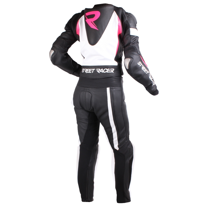 Ženskog motociklističkog odijela Street Racer Andy Crno-Bijelo-Fluo Pink rasprodaja