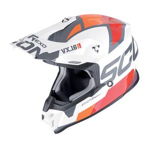 Motocross kaciga Scorpion VX-16 EVO AIR ANALOG bijelo-narančasta