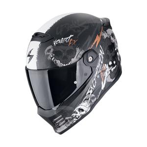 Integralna motociklistička kaciga Scorpion COVERT FX SKULLZ mat crno-sivo-zlatna