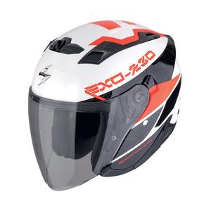 Otvorena motociklistička kaciga SCORPION EXO-230 BAND bijelo-crno-crvena