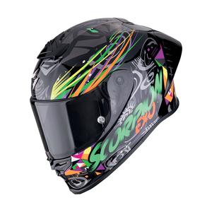Integralna motociklistička kaciga Scorpion EXO-R1 EVO II AIR SAVAGE crno-zeleno-narančasta