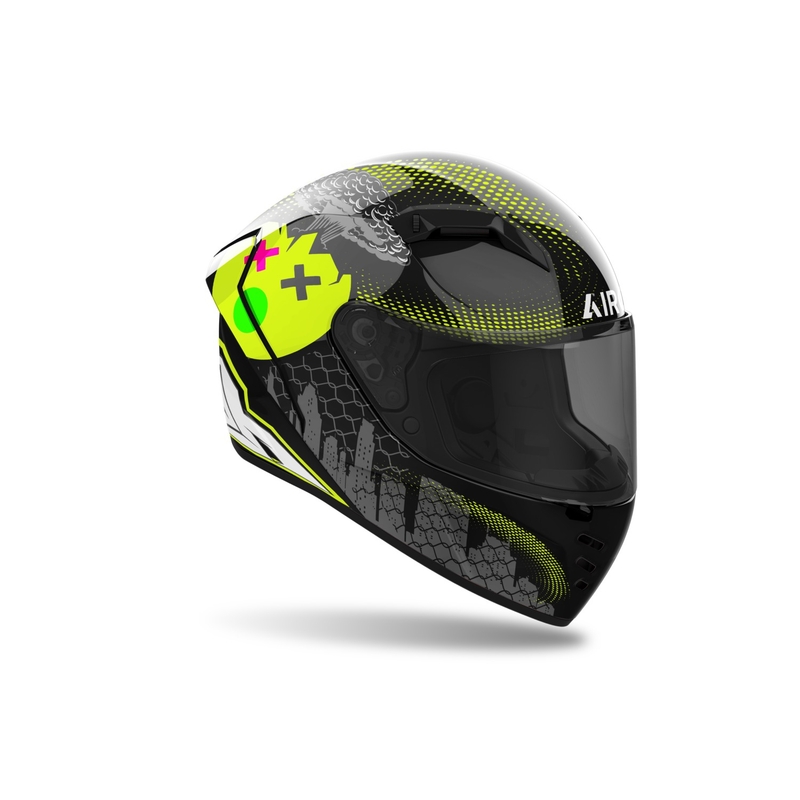 Integralna motoristička kaciga Airoh CONNOR Gamer crna-siva-fluo žuta