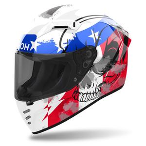 Integrirana motociklistička kaciga Airoh CONNOR Nation bijelo-crveno-plava