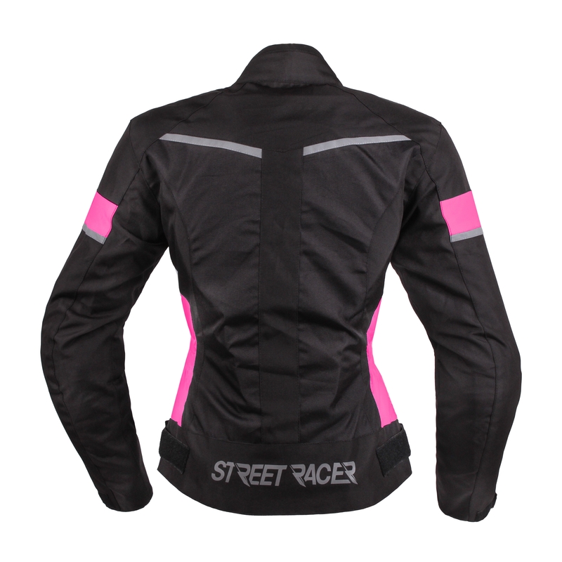 Ženske motociklističke jakne Street Racer Betty crno-bijelo-ružičaste boje rasprodaja