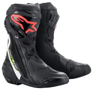 Alpinestars Supertech R motorističke čizme crno-bijele-fluo crvene-fluo žute