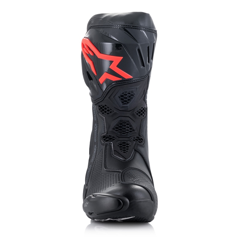 Alpinestars Supertech R motorističke čizme crno-bijele-fluo crvene-fluo žute