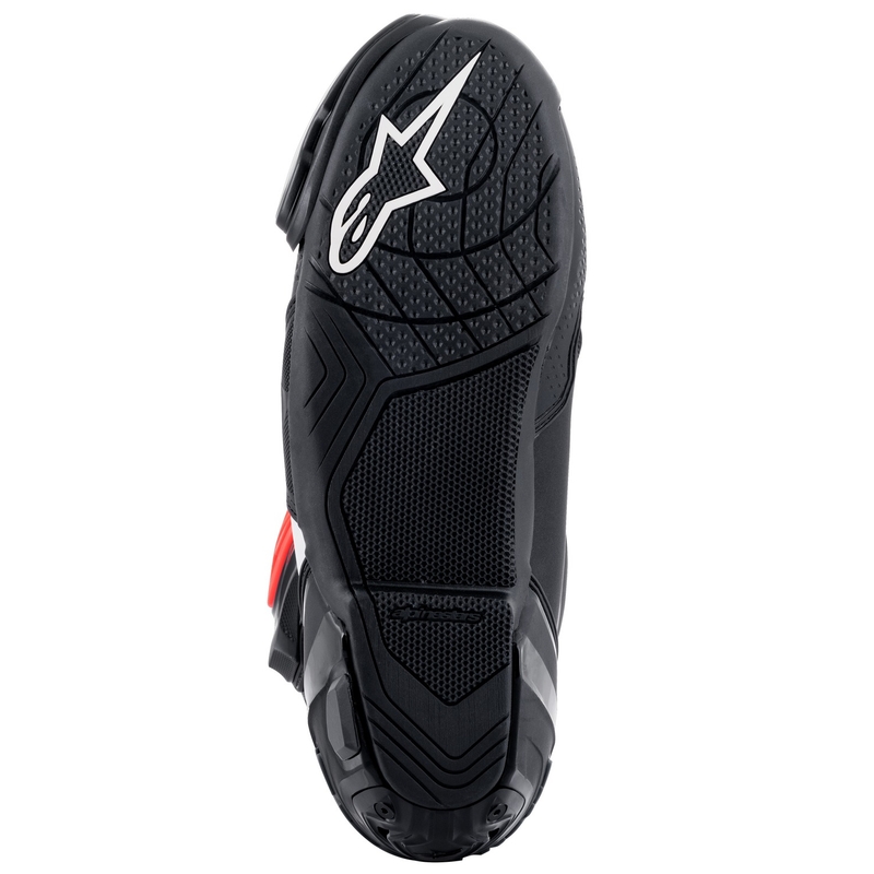 Alpinestars Supertech R motorističke čizme crno-bijele-fluo crvene-fluo žute