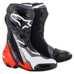 Alpinestars Supertech R motorističke čizme crno-fluo crveno-bijelo-sive