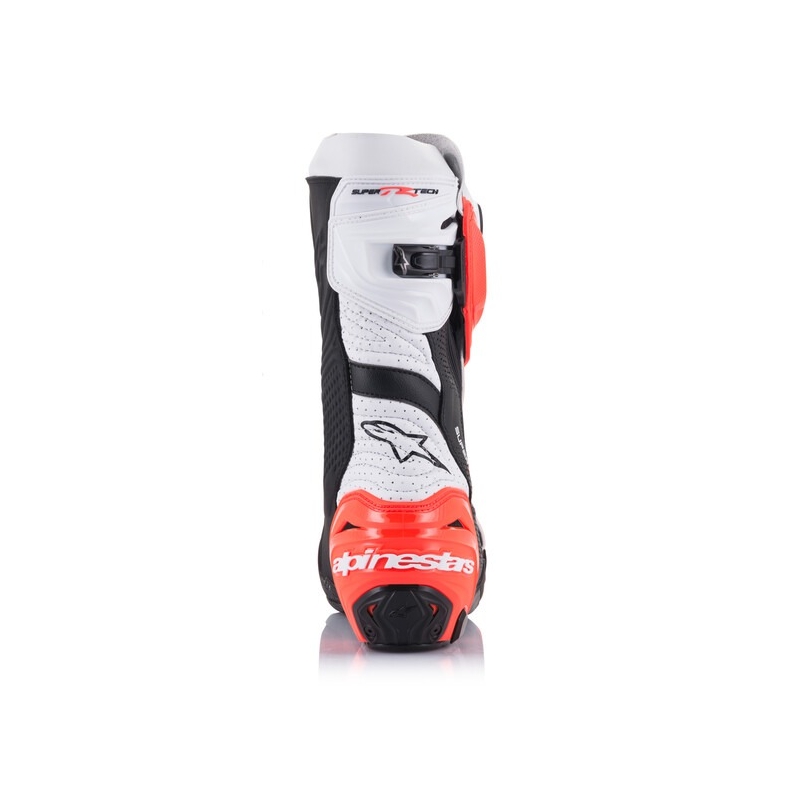 Alpinestars Supertech R Vented motociklističke čizme crno-bijele-fluo crvene