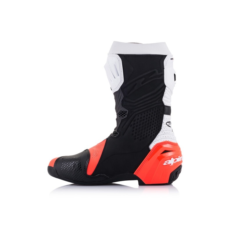 Alpinestars Supertech R Vented motociklističke čizme crno-bijele-fluo crvene