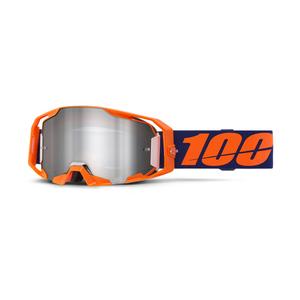 Naočale za motocross 100% ARmatic Neon Orange sa srebrnim ogledalom od pleksiglasa