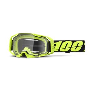 Naočale za motocross 100% ARmatic Neon Yellow s prozirnim pleksiglasom
