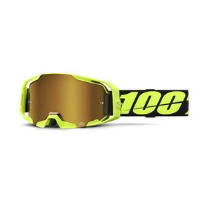 Naočale za motocross 100% ARmatic Neon Yellow sa zlatnim pleksiglasom