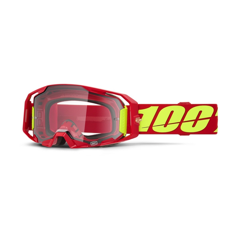 Motocross naočale 100% ARmatic crvene s prozirnim pleksiglasom