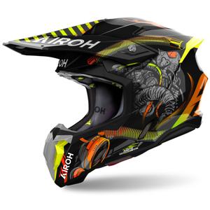 Airoh Twist 3 Toxic kaciga za motocross crno-narančasta
