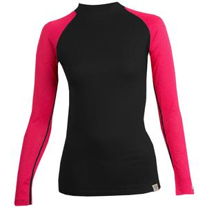Ženska termo majica nanosilver® Kombi MERINO crno-roza