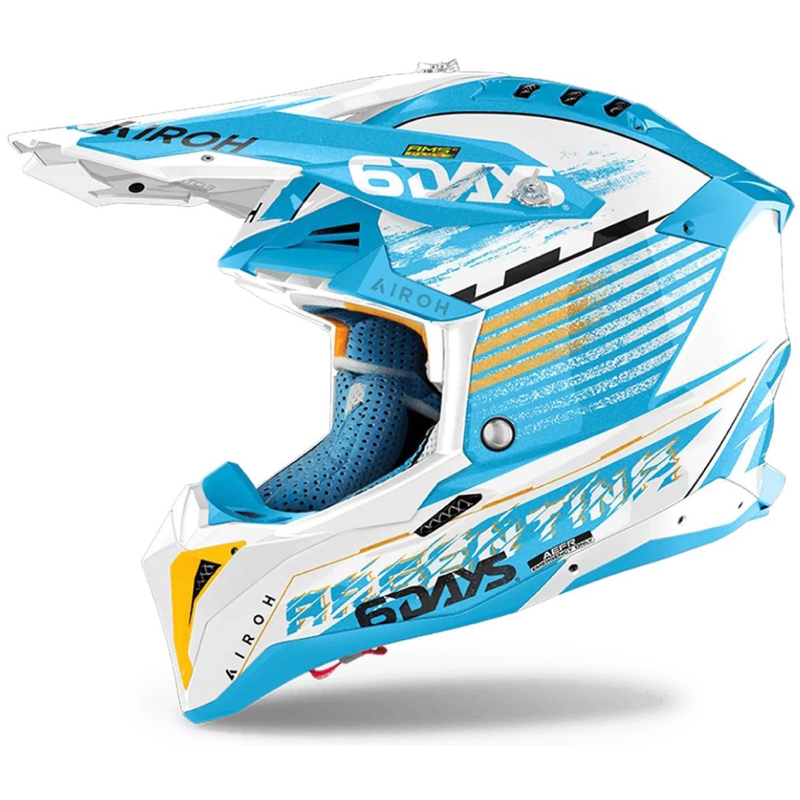 Airoh Aviator 3 Six Days Argentina kaciga za motocross Glossy Blue