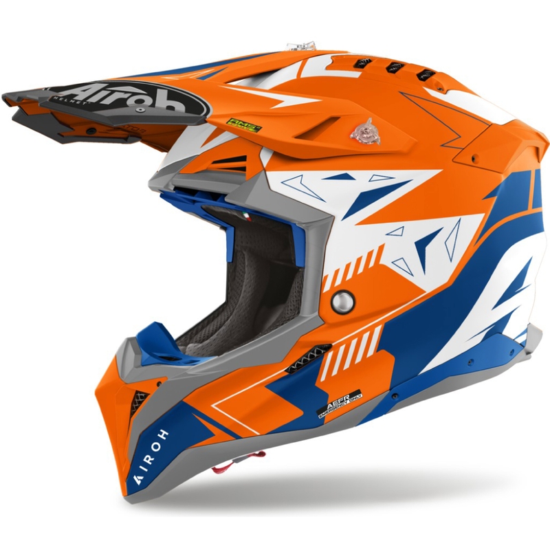 Motokros kaciga Airoh Aviator 3 Spin fluo narančasta mat