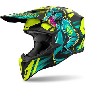 Airoh Wraaap Cyber 2024 motocross kaciga mat žuta