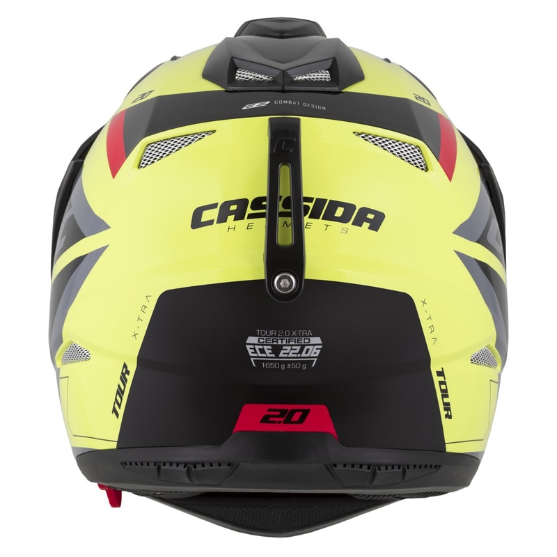 Enduro kaciga Cassida Tour 2.0 X-tra fluo žuto-crno-crveno-siva s crnim mat vizirom