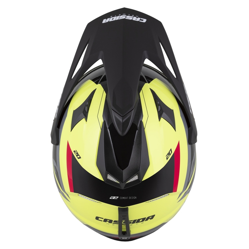Enduro kaciga Cassida Tour 2.0 X-tra fluo žuto-crno-crveno-siva s crnim mat vizirom