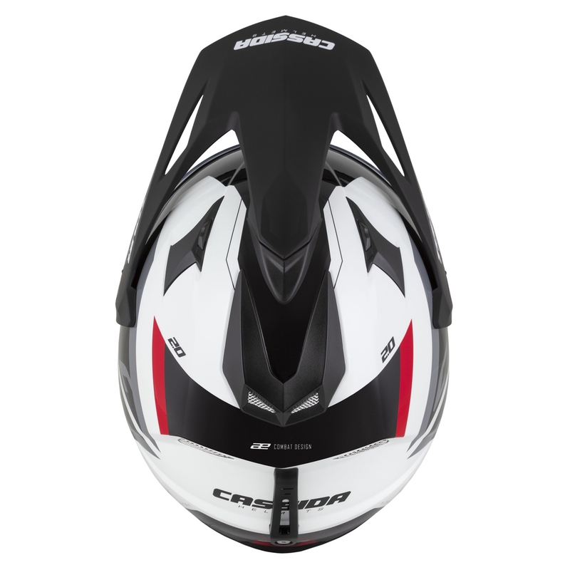 Enduro kaciga Cassida Tour 2.0 X-tra bijelo-crveno-crna s crnim mat vizirom