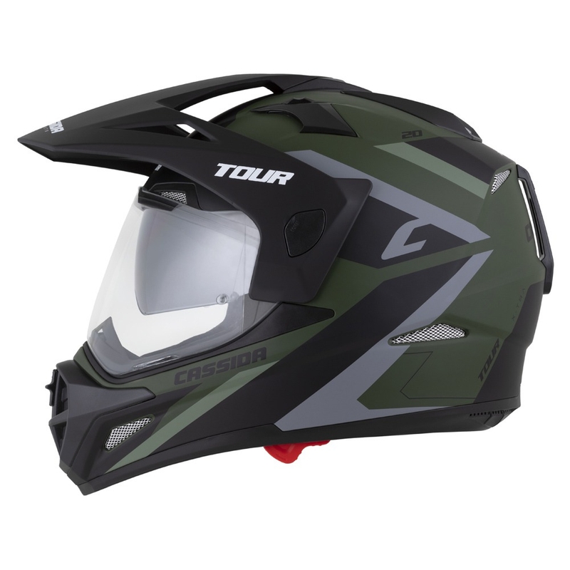 Enduro kaciga Cassida Tour 2.0 X-tra mat zeleno-sivo-crna s crnim mat vizirom